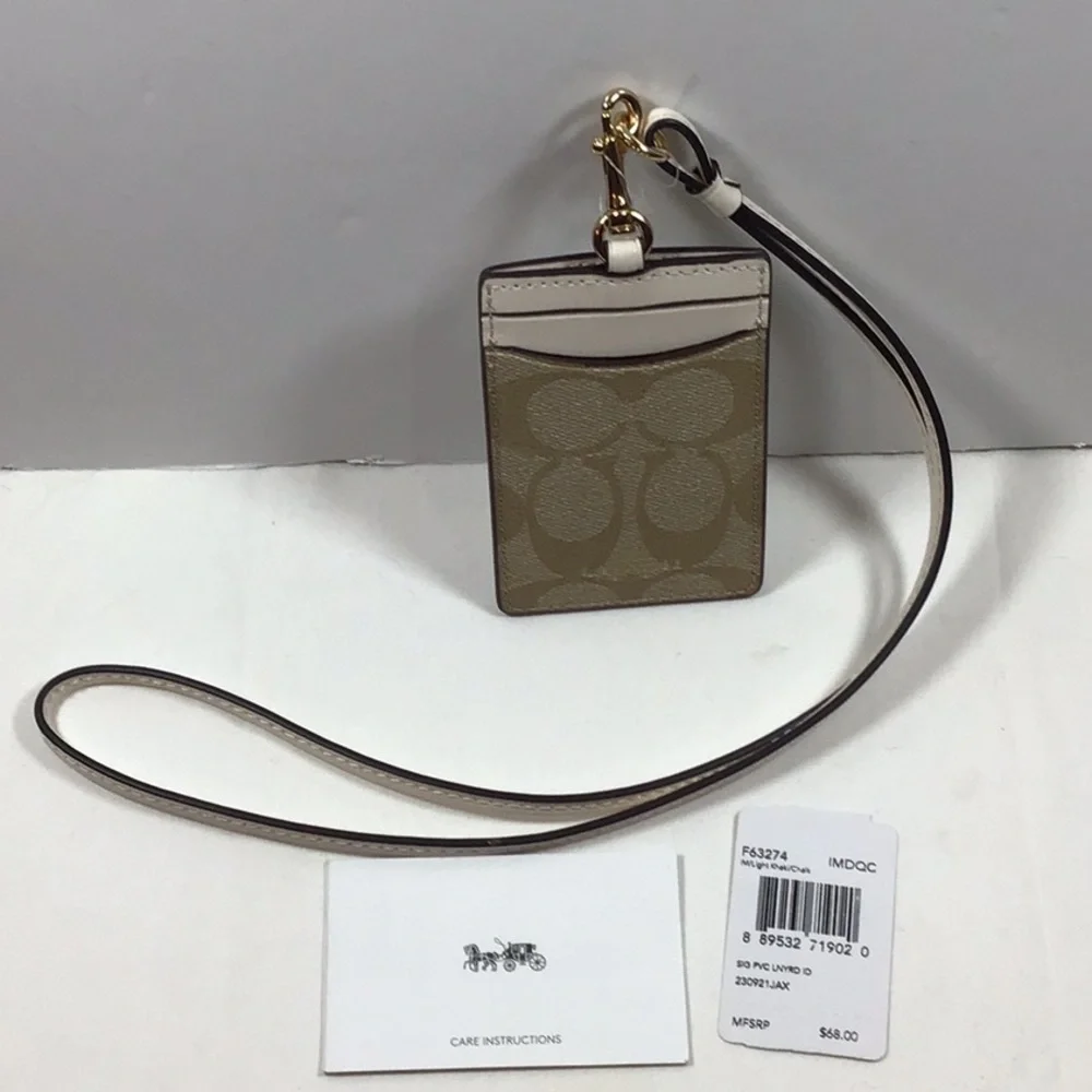 Coach Lanyard ID Card Holder Signature PVC F63274 NWT - Picture 1 of 2